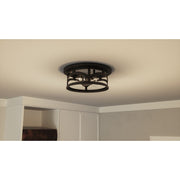 Quoizel Marblehead 13in 2-Light Outdoor Flush Mount | Coastal Mystic Black and Clear Seedy Glass | Porch & Entryway | 13 x 13 x 5 in | Model MBH1613K