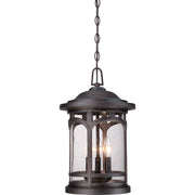 Quoizel Marblehead 11in 3-Light Outdoor Lantern | Coastal Palladian Bronze and Clear Seedy Glass | Front Porch & Entryway | Model MBH1911PN