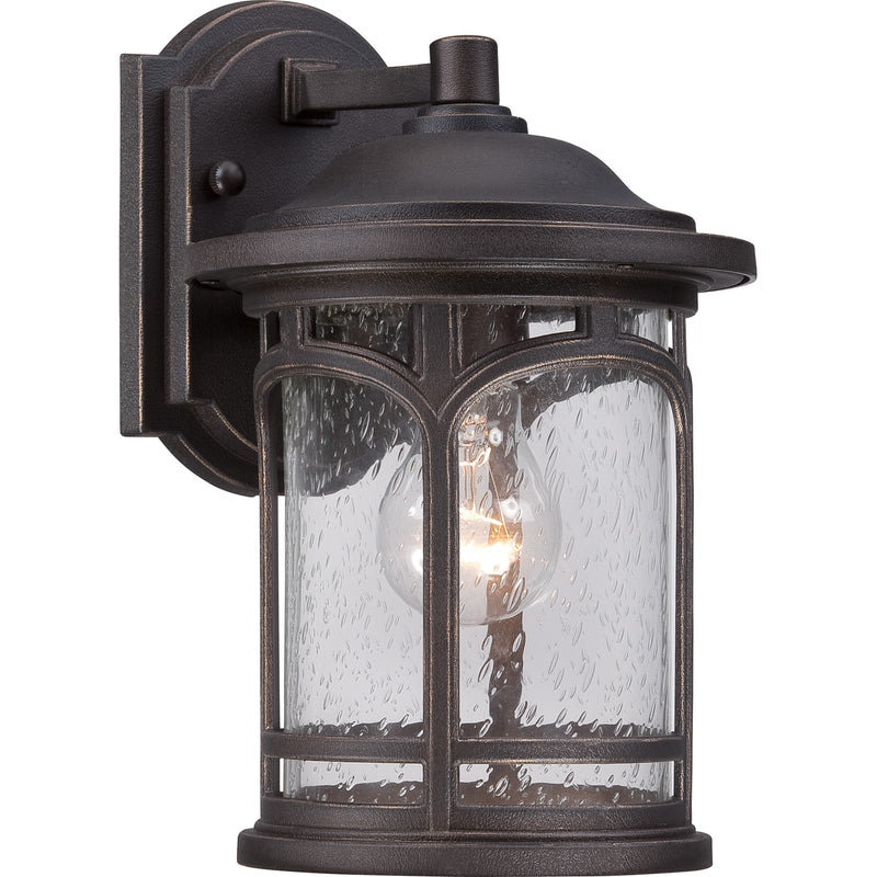 Quoizel Marblehead 7in 1-Light Outdoor Lantern | Coastal Palladian Bronze and Clear Seedy Glass | Front Porch & Entryway | Model MBH8407PN