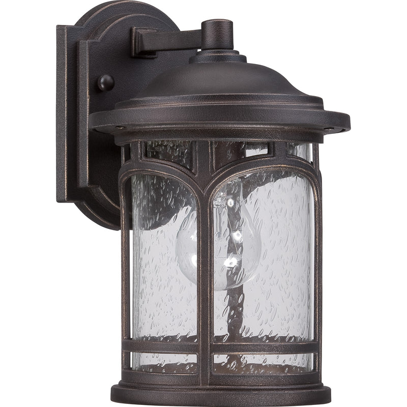 Quoizel Marblehead 7in 1-Light Outdoor Lantern | Coastal Palladian Bronze and Clear Seedy Glass | Front Porch & Entryway | Model MBH8407PN
