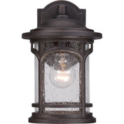 Quoizel Marblehead 7in 1-Light Outdoor Lantern | Coastal Palladian Bronze and Clear Seedy Glass | Front Porch & Entryway | Model MBH8407PN