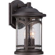 Quoizel Marblehead 10in 3-Light Outdoor Lantern | Coastal Palladian Bronze and Clear Seedy Glass | Front Porch & Entryway | Model MBH8409PN