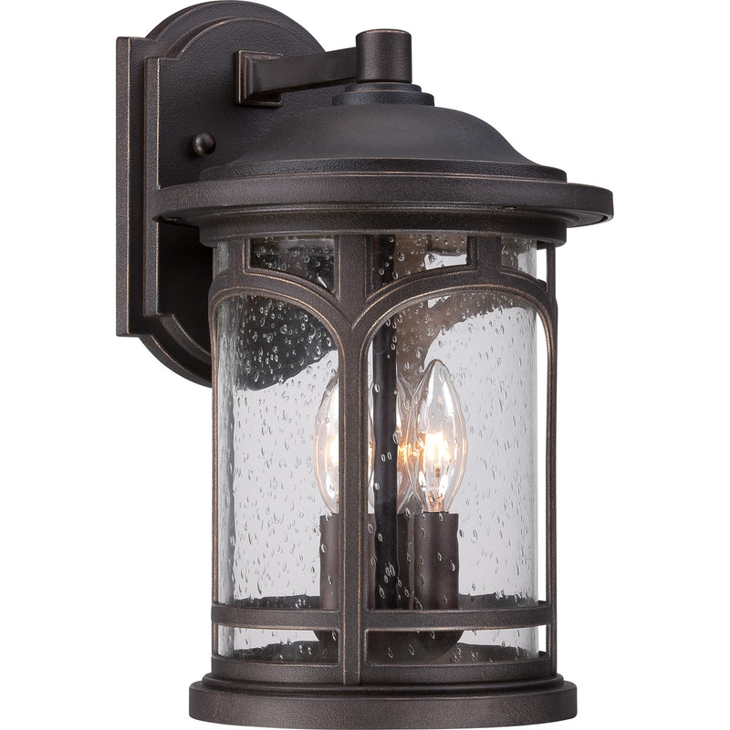Quoizel Marblehead 10in 3-Light Outdoor Lantern | Coastal Palladian Bronze and Clear Seedy Glass | Front Porch & Entryway | Model MBH8409PN