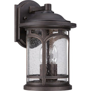 Quoizel Marblehead 10in 3-Light Outdoor Lantern | Coastal Palladian Bronze and Clear Seedy Glass | Front Porch & Entryway | Model MBH8409PN