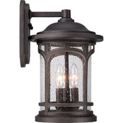 Quoizel Marblehead 10in 3-Light Outdoor Lantern | Coastal Palladian Bronze and Clear Seedy Glass | Front Porch & Entryway | Model MBH8409PN
