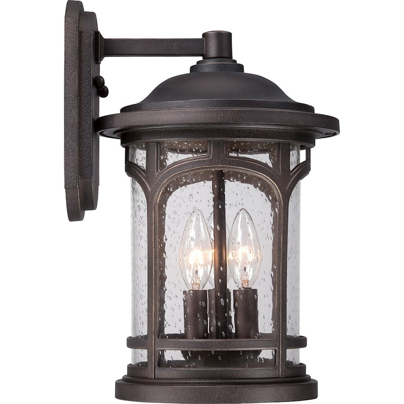 Quoizel Marblehead 10in 3-Light Outdoor Lantern | Coastal Palladian Bronze and Clear Seedy Glass | Front Porch & Entryway | Model MBH8409PN
