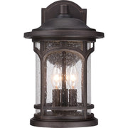 Quoizel Marblehead 10in 3-Light Outdoor Lantern | Coastal Palladian Bronze and Clear Seedy Glass | Front Porch & Entryway | Model MBH8409PN
