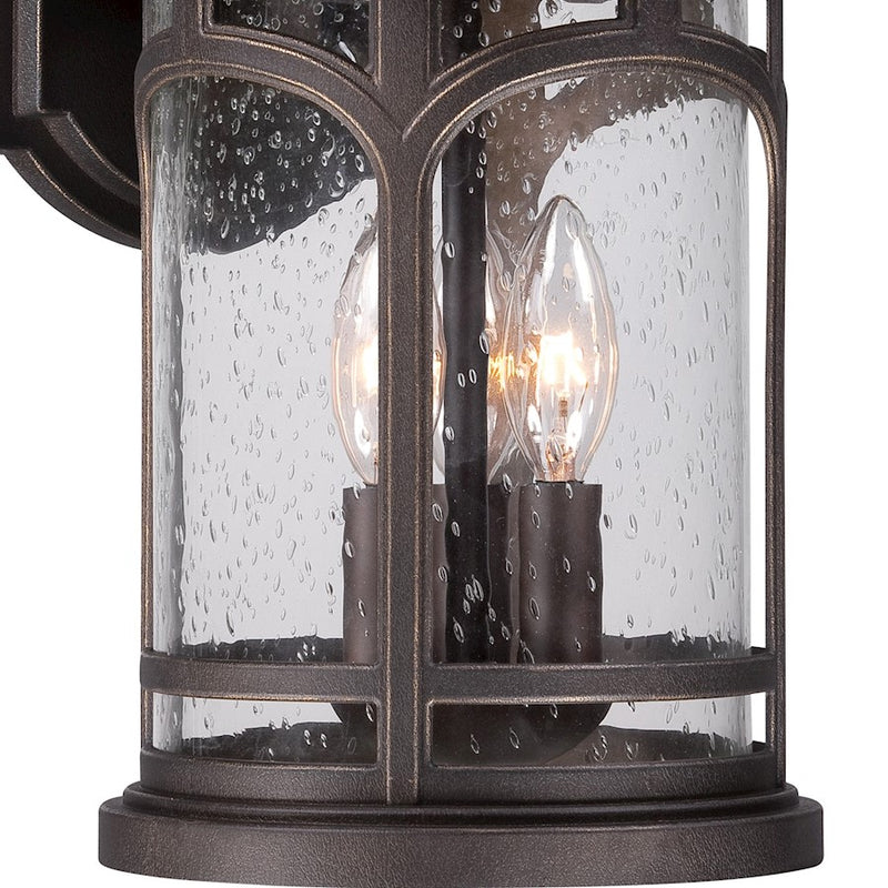 Quoizel Marblehead 10in 3-Light Outdoor Lantern | Coastal Palladian Bronze and Clear Seedy Glass | Front Porch & Entryway | Model MBH8409PN