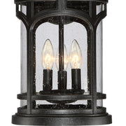 Quoizel Marblehead 12in 3-Light Outdoor Lantern | Coastal Mystic Black and Clear Seedy Glass | Front Porch & Entryway | Model MBH8411K