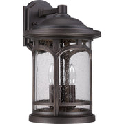 Quoizel Marblehead 12in 3-Light Outdoor Lantern | Coastal Palladian Bronze and Clear Seedy Glass | Front Porch & Entryway | Model MBH8411PN