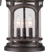 Quoizel Marblehead 12in 3-Light Outdoor Lantern | Coastal Palladian Bronze and Clear Seedy Glass | Front Porch & Entryway | Model MBH8411PN