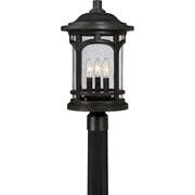 Quoizel Marblehead 11in 3-Light Outdoor Lantern | Coastal Mystic Black and Clear Seedy Glass | Front Porch & Entryway | Model MBH9011K