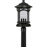 Quoizel Marblehead 11in 3-Light Outdoor Lantern | Coastal Mystic Black and Clear Seedy Glass | Front Porch & Entryway | Model MBH9011K
