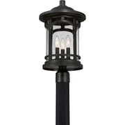 Quoizel Marblehead 11in 3-Light Outdoor Lantern | Coastal Mystic Black and Clear Seedy Glass | Front Porch & Entryway | Model MBH9011K