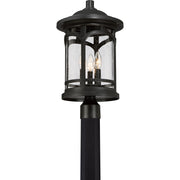 Quoizel Marblehead 11in 3-Light Outdoor Lantern | Coastal Mystic Black and Clear Seedy Glass | Front Porch & Entryway | Model MBH9011K