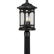 Quoizel Marblehead 11in 3-Light Outdoor Lantern | Coastal Mystic Black and Clear Seedy Glass | Front Porch & Entryway | Model MBH9011K