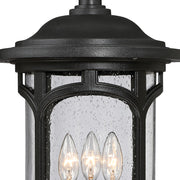 Quoizel Marblehead 11in 3-Light Outdoor Lantern | Coastal Mystic Black and Clear Seedy Glass | Front Porch & Entryway | Model MBH9011K