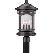 Quoizel Marblehead 11in 3-Light Outdoor Lantern | Coastal Palladian Bronze and Clear Seedy Glass | Front Porch & Entryway | Model MBH9011PN