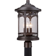 Quoizel Marblehead 11in 3-Light Outdoor Lantern | Coastal Palladian Bronze and Clear Seedy Glass | Front Porch & Entryway | Model MBH9011PN
