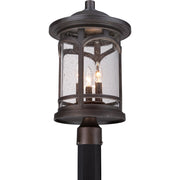 Quoizel Marblehead 11in 3-Light Outdoor Lantern | Coastal Palladian Bronze and Clear Seedy Glass | Front Porch & Entryway | Model MBH9011PN