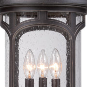 Quoizel Marblehead 11in 3-Light Outdoor Lantern | Coastal Palladian Bronze and Clear Seedy Glass | Front Porch & Entryway | Model MBH9011PN