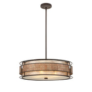 Quoizel Laguna 22in 4-Light Pendant | Naturals Renaissance Copper and Oyster Mica | Dining Room & Kitchen Island | 22 x 22 x 6.5 in | Model MC8420CRC
