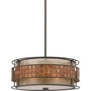 Quoizel Laguna 16in 3-Light Pendant | Naturals Renaissance Copper and Oyster Mica | Dining Room & Kitchen Island | 16 x 16 x 6.5 in | Model MC842CRC