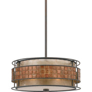 Quoizel Laguna 16in 3-Light Pendant | Naturals Renaissance Copper and Oyster Mica | Dining Room & Kitchen Island | 16 x 16 x 6.5 in | Model MC842CRC