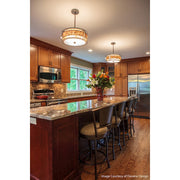 Quoizel Laguna 16in 3-Light Pendant | Naturals Renaissance Copper and Oyster Mica | Dining Room & Kitchen Island | 16 x 16 x 6.5 in | Model MC842CRC