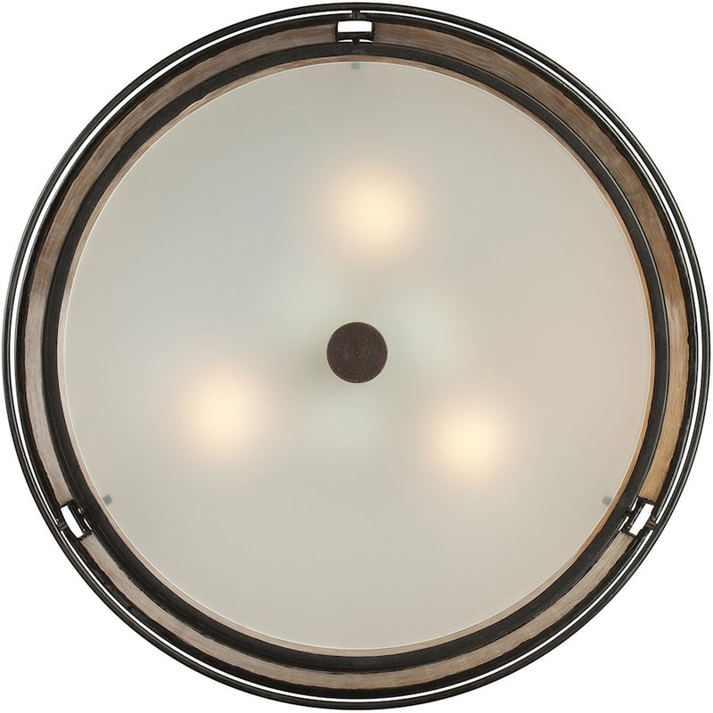 Quoizel Laguna 16in 3-Light Semi-Flush Mount | Naturals Renaissance Copper and Oyster Mica | Bedroom & Hallway | 16 x 16 x 12 in | Model MC842SRC