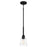 Quoizel Mcintire 1 Light Mini Pendant, Matte Black/Clear Seedy