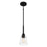 Quoizel Mcintire 1 Light Mini Pendant, Matte Black/Clear Seedy