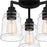 Quoizel Mcintire 3 Light Flush Mount, Matte Black/Clear Seedy