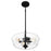 Quoizel Mcintire 3 Light Pendant, Matte Black/Clear Seedy