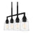 Quoizel Mcintire 4 Light Island Light, Matte Black/Clear Seedy