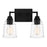Quoizel Mcintire 2 Light Bath Light, Matte Black/Clear Seedy
