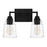 Quoizel Mcintire 2 Light Bath Light, Matte Black/Clear Seedy