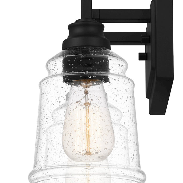 Quoizel Mcintire 2 Light Bath Light, Matte Black/Clear Seedy