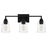 Quoizel Mcintire 3 Light Bath Light, Matte Black/Clear Seedy