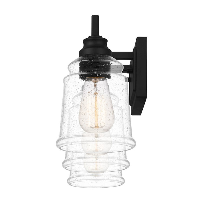 Quoizel Mcintire 3 Light Bath Light, Matte Black/Clear Seedy