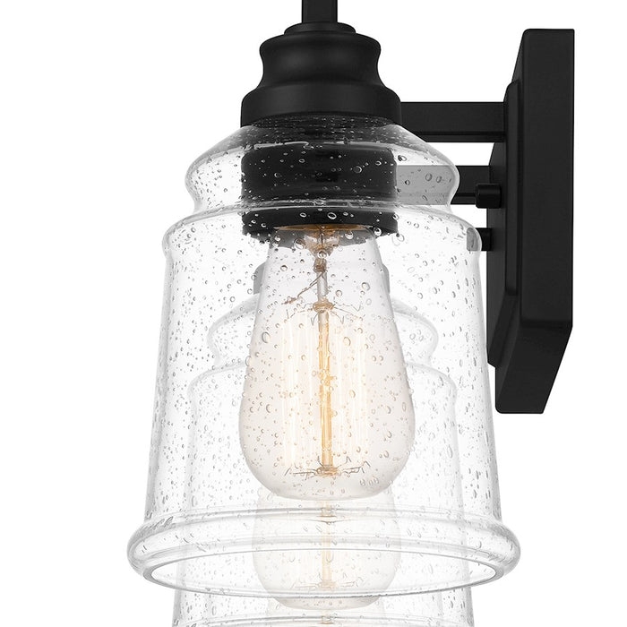 Quoizel Mcintire 3 Light Bath Light, Matte Black/Clear Seedy