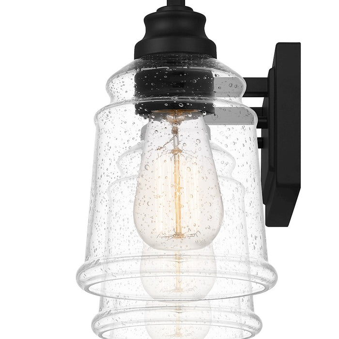 Quoizel Mcintire 4 Light Bath Light, Matte Black/Clear Seedy