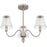 Quoizel McKinney 3Lt Semi-Flush Mount, Nickel/Clear Swirl