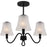 Quoizel McKinney 3Lt Semi-Flush, Black/Clear/Sandblasted/Swirl - MCK1722MBK