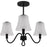 Quoizel McKinney 3Lt Semi-Flush, Black/Clear/Sandblasted/Swirl