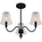 Quoizel McKinney 3Lt Semi-Flush, Black/Clear/Sandblasted/Swirl
