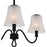 Quoizel McKinney 3Lt Semi-Flush, Black/Clear/Sandblasted/Swirl