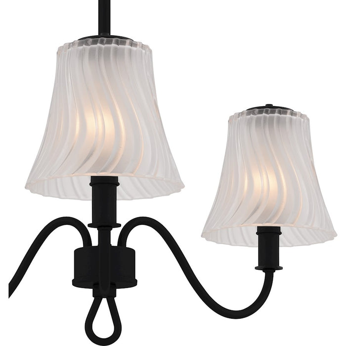 Quoizel McKinney 3Lt Semi-Flush, Black/Clear/Sandblasted/Swirl