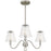 Quoizel McKinney 3Light Chandelier, Brushed Nickel/Clear Swirl Glass - MCK5022BN