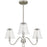 Quoizel McKinney 3Light Chandelier, Brushed Nickel/Clear Swirl Glass